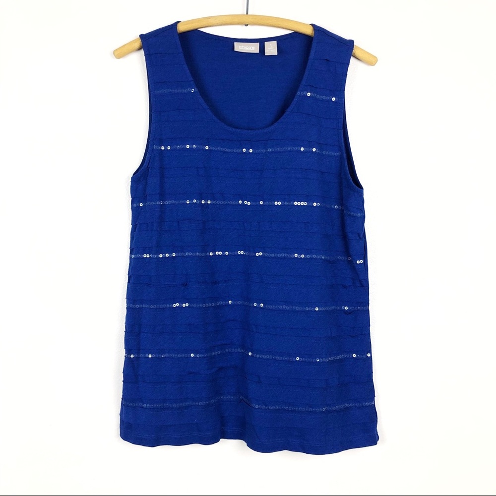 Chico’s blue sequin top